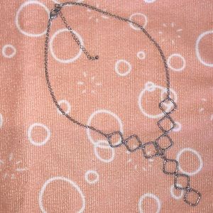 Silver squares adjustable necklace